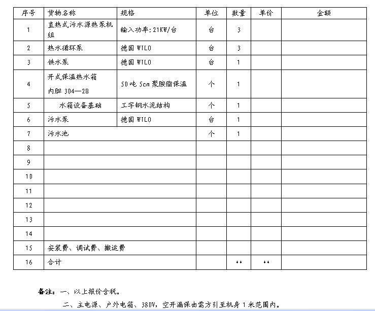 洗浴中心餘熱回收係（xì）統（tǒng）報價